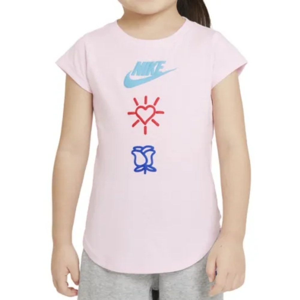 NIKE Toddler Girls Love Icon Stack Short Sleeves T-shirt Size 2T
